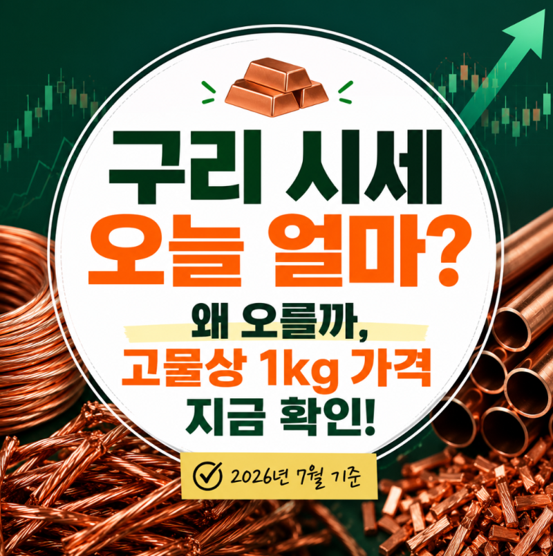 오늘 구리 시세, 1kg 가격은 얼마? 고물상 매입가까지 정리