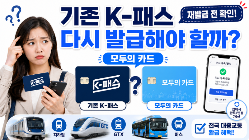K패스 모두의카드 전환 방법, GTX 출퇴근 환급 얼마나 받을까