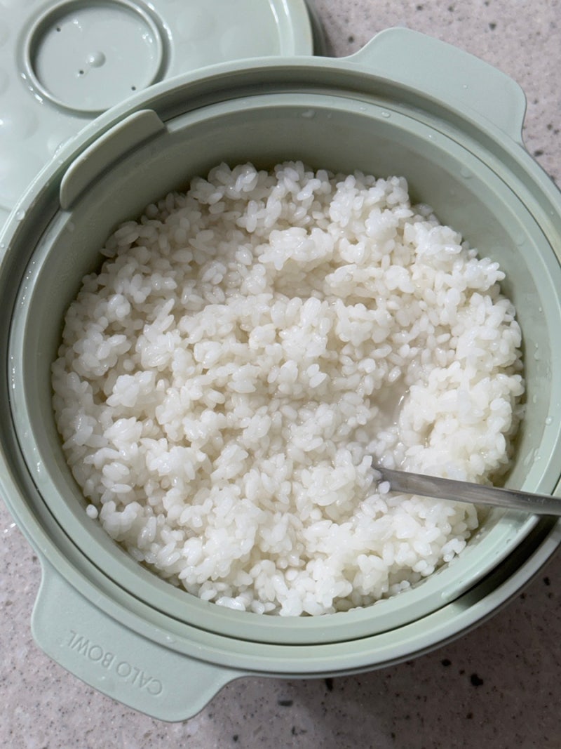 칼로볼 흰쌀죽 전자레인지 초간단 레시피 물양 맞추는법