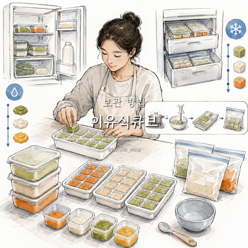 이유식 용기 보관 방법 이유식큐브 냉장 냉동 기간 핵심정리