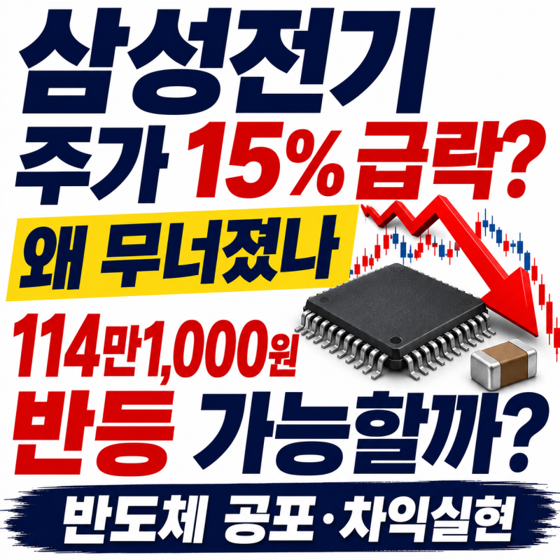삼성전기 주가 15% 급락, AI·반도체 투매에 112만원대까지 밀린 이유는?