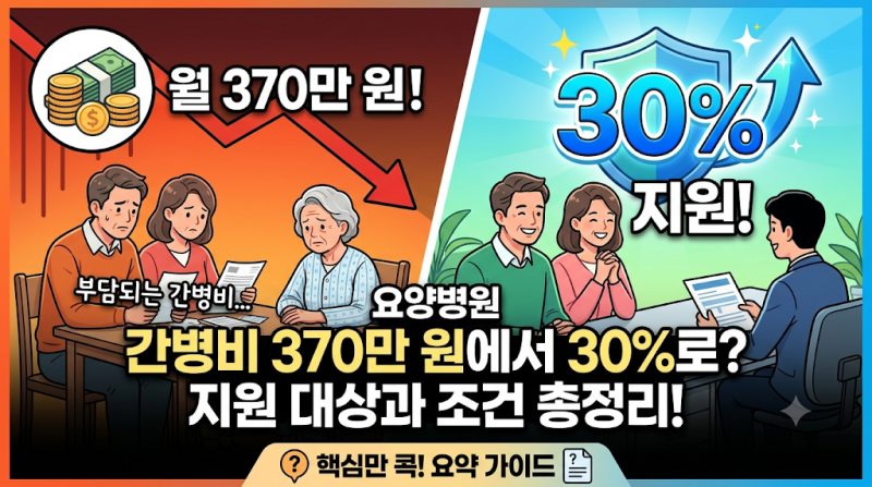 요양병원 간병비 월 370만 원에서 30%로? 지원 대상과 조건 총정리