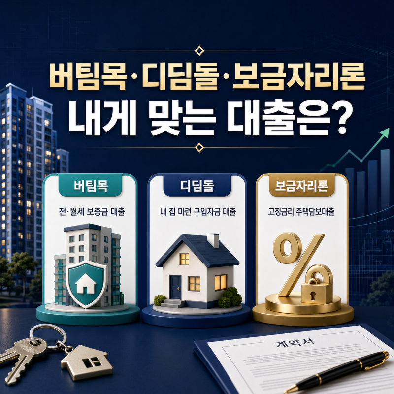 버팀목·디딤돌·보금자리론 차이 총정리! 전세와 내 집 마련, 무엇을 선택해야 할까?