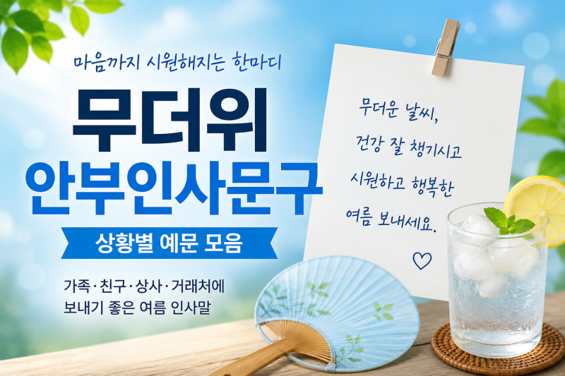 무더위 안부인사문구 모음, 가족·직장·거래처별 여름 인사말