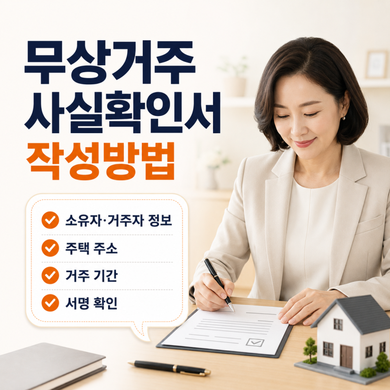 무상거주 사실확인서 작성방법｜양식·작성 예시·필요서류와 주의사항