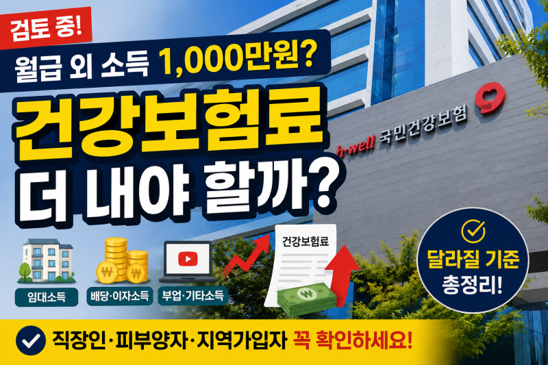 월급 말고 다른 소득이 있다면? 건강보험료가 달라질 수도 있다는 뉴스, 쉽게 정리해봤습니....