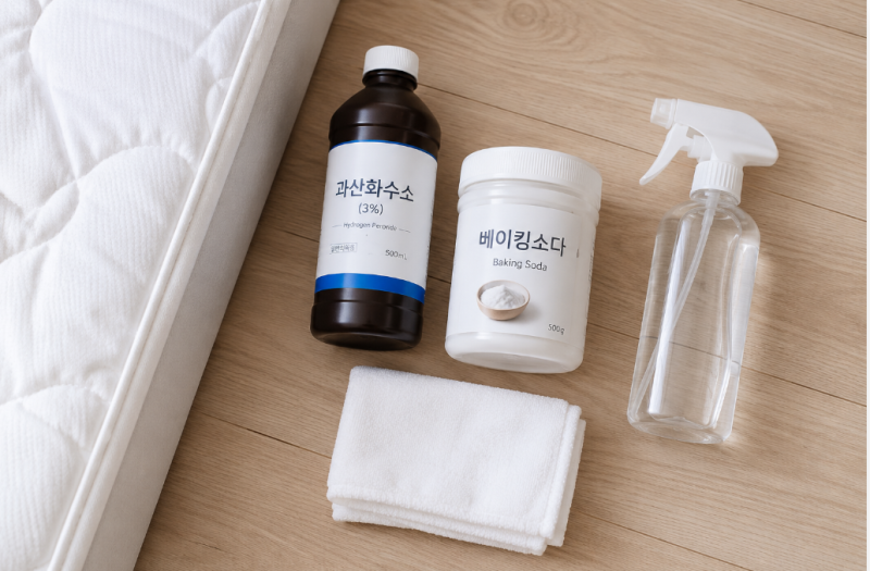 얼룩덜룩 매트리스 핏자국·오염 싹! 과산화수소 & 베이킹소다 침대 소독 청소법