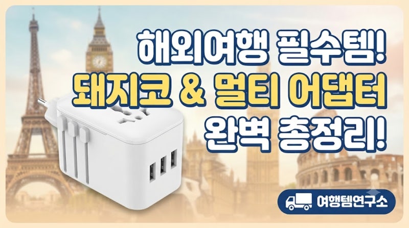 [여행템연구소] 해외여행 필수품! 여행용 멀티 어댑터 추천 및 국가별 돼지코 총정리 (다이소....