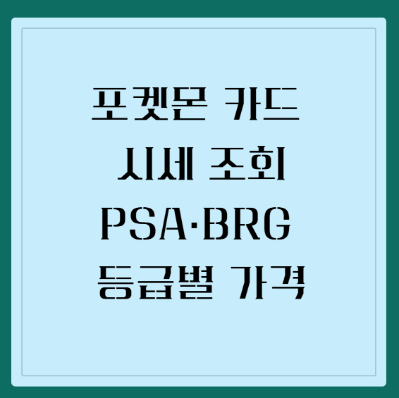 포켓몬 카드 시세 조회 방법 | PSA·BRG 등급별 가격 및 실시간 시세 보는 법