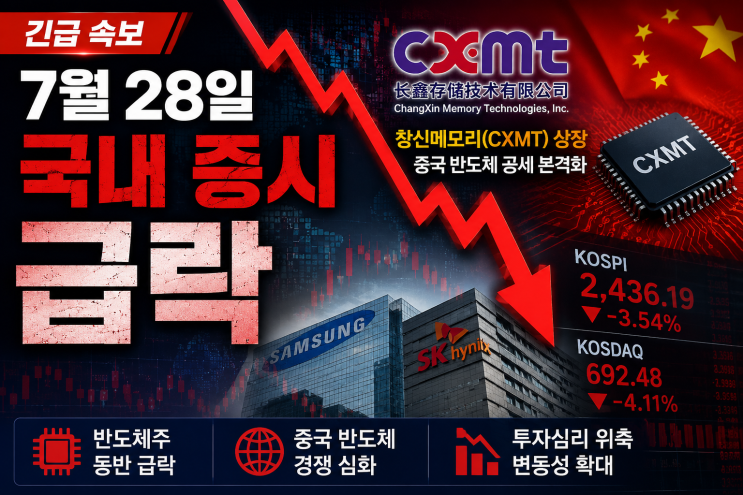 급락…중국 <b>창신</b>메모리(CXMT) <b>쇼크</b>가 불러온 반도체 위기