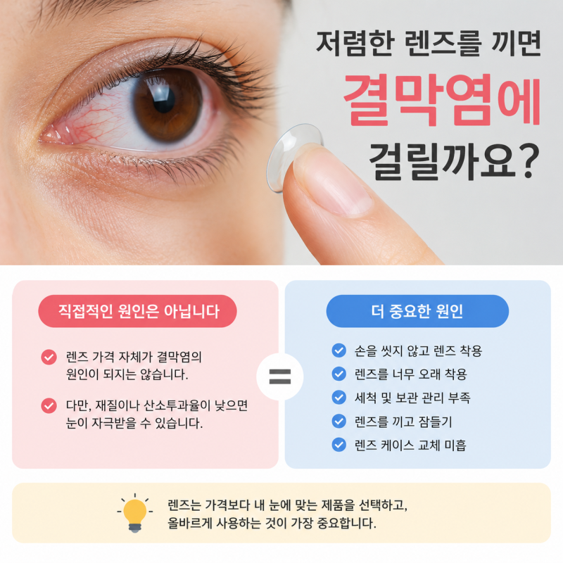 저렴한 콘택트렌즈를 끼면 결막염에 걸릴까요?