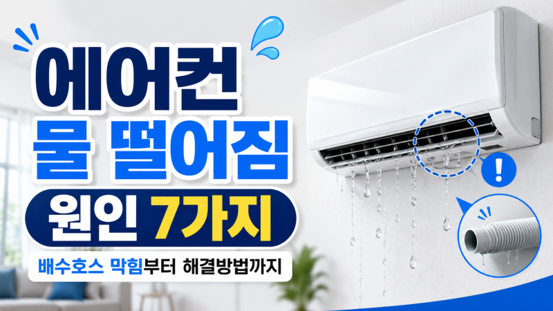 에어컨 물 떨어짐 원인 7가지｜배수호스 막힘 셀프 해결법