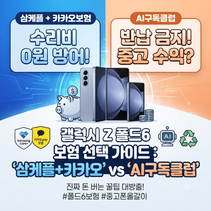 갤럭시 Z 폴드6 삼케플 카카오보험 조합이 AI구독클럽보다 추천받는 이유와 올갈이 중고 판매....