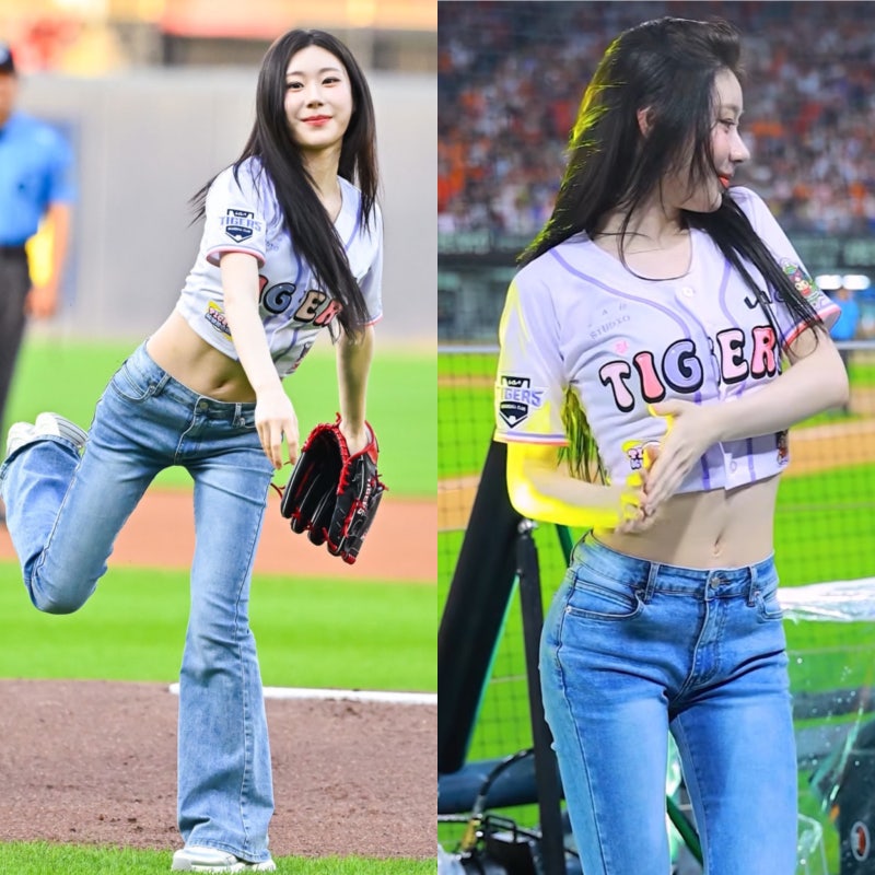 4만원대 채령 청바지, 야구장 여신 만든 부츠컷 데님 패션