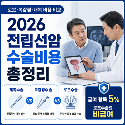 2026 전립선암 수술비용 총정리｜로봇수술·복강경·개복수술 비용 비교