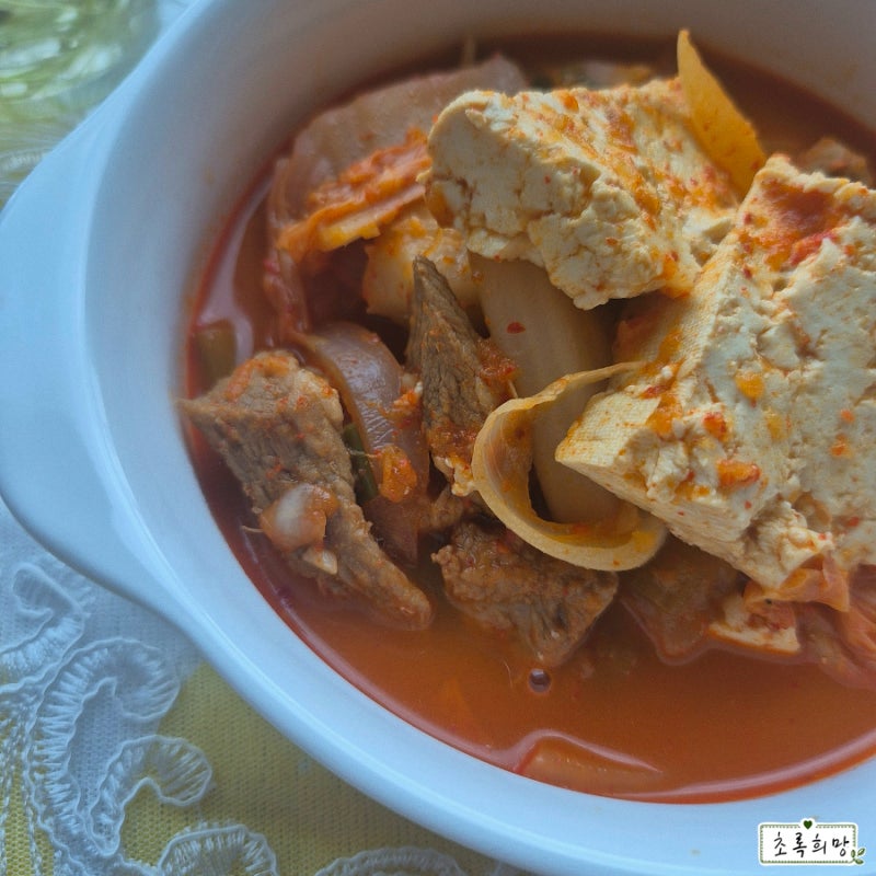 류수영 김치찌개 새우젓으로 깔끔한 맛 김치찌개 레시피