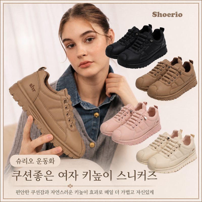 슈리오 운동화 착화감 후기, 쿠션좋은 운동화로 추천하는 여자 키높이 스니커즈