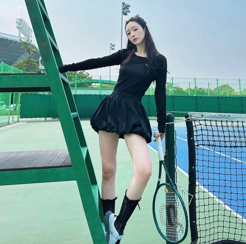 40대 홍수아 동안 비결은 테니스, 디아도라 테니스룩 테니스코어 이쁘네요