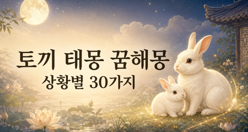 토끼 태몽 꿈해몽 상황별 30가지｜흰 토끼·새끼 토끼·토끼를 안는 꿈 의미