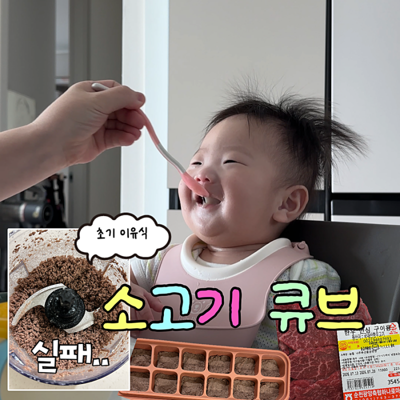 초기이유식 소고기 큐브 만들기 입자감 양 보관방법 정리