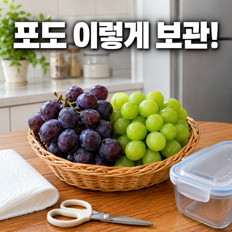 포도 보관법, 냉장고에 그냥 넣으면 금방 무릅니다