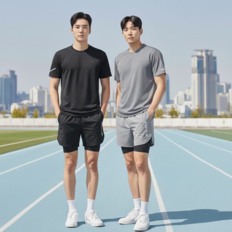 잘 나가는 제품 테니스운동복 BYMSPORT 남자 런닝복 스포츠웨어 상하 운동복 세트 ( 반팔+투인....