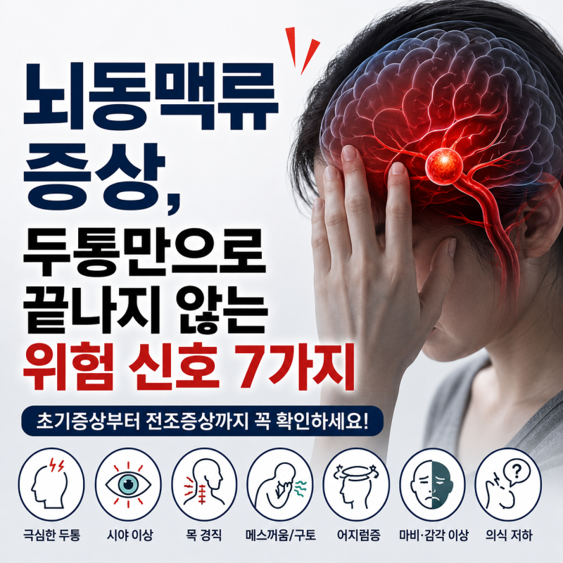 뇌동맥류 증상, 두통만으로 끝나지 않는 위험 신호 7가지