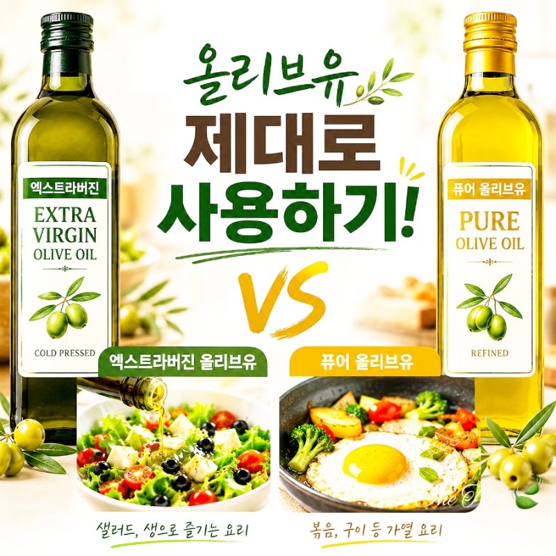 올리브유 종류 차이 총정리 엑스트라버진 퓨어 포마스 올리브유 먹는법 보관방법