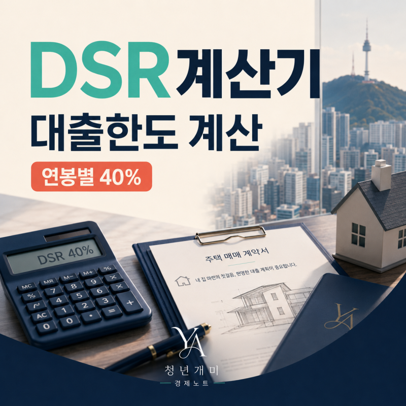 DSR계산기 2026년 대출한도 계산법, 연봉별 40% 표