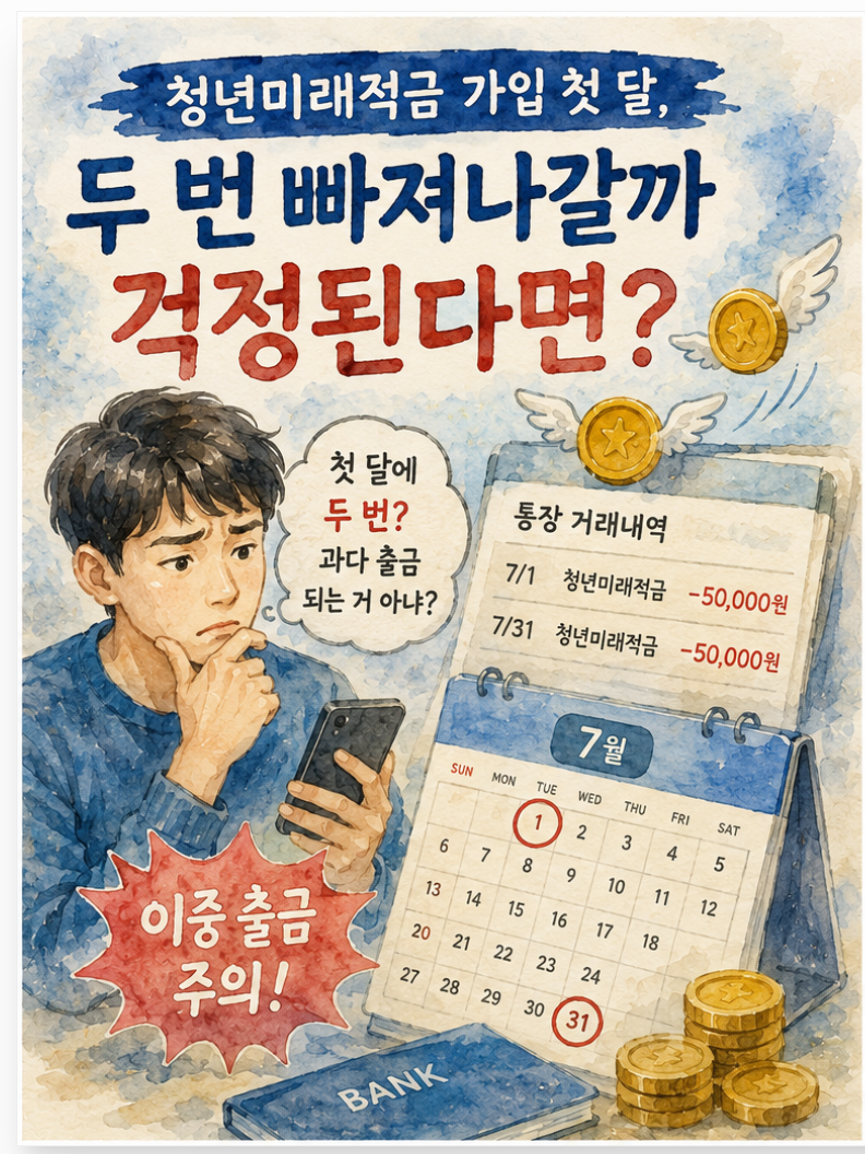 청년미래적금 가입 첫 달, 두 번 빠져나갈까 걱정된다면 (feat. 자동이체 날짜 설정법)