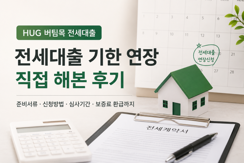 HUG 버팀목 전세대출 기한 연장 후기｜준비서류부터 심사기간, 보증료 환급까지