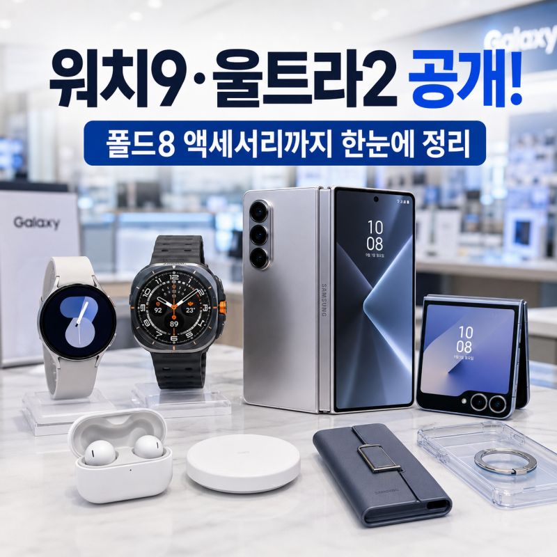 갤럭시 워치9·워치 울트라2 공개! 폴드8 액세서리까지 쉽게 정리