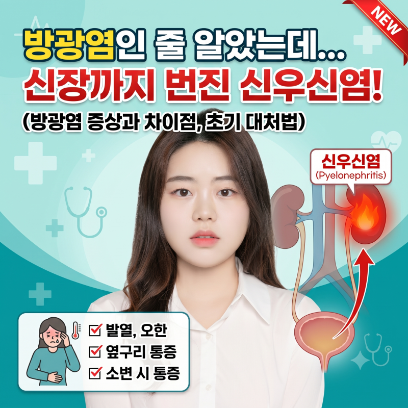 방광염인 줄 알았는데 신장까지 염증이 번질 수 있는 신우신염