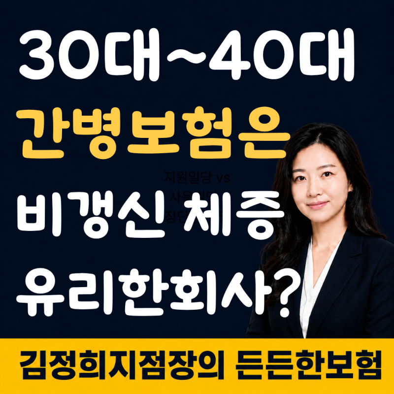 30대 비갱신 체증형 간병보험 하루라도 젊을때 가입해야 이득인 이유