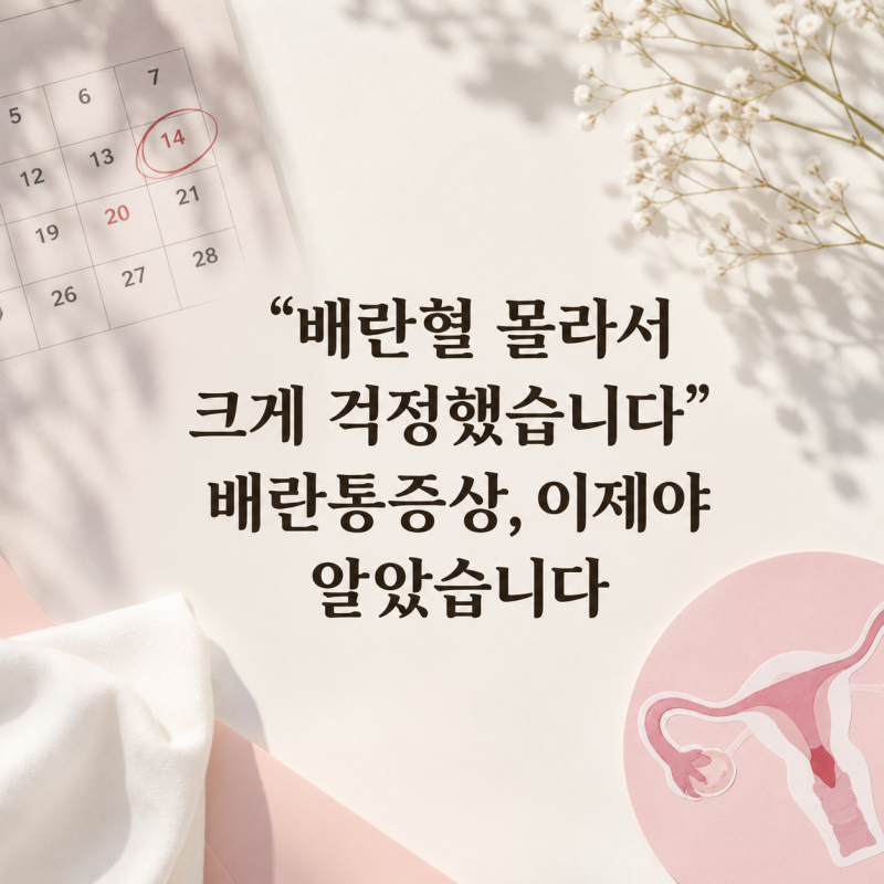 "배란혈 몰라서 크게 걱정했습니다" 배란통증상, 이제야 알았습니다