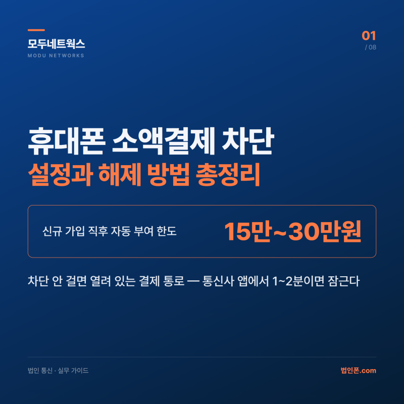 휴대폰 소액결제 차단 설정과 해제 방법 총정리