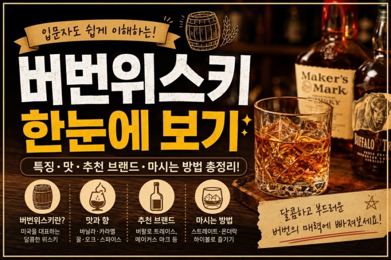 [잡학다식-위스키] 버번위스키란? 입문자도 쉽게 이해하는 버번위스키의 매력과 추천 브랜드