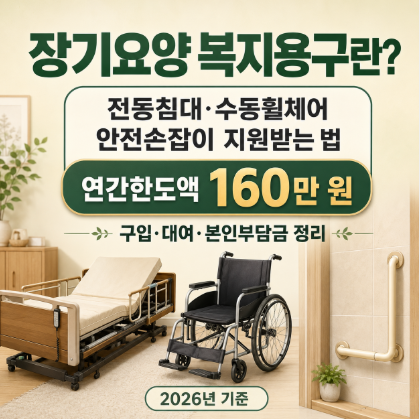 장기요양 복지용구란?｜전동침대·휠체어·안전손잡이 지원받는 법