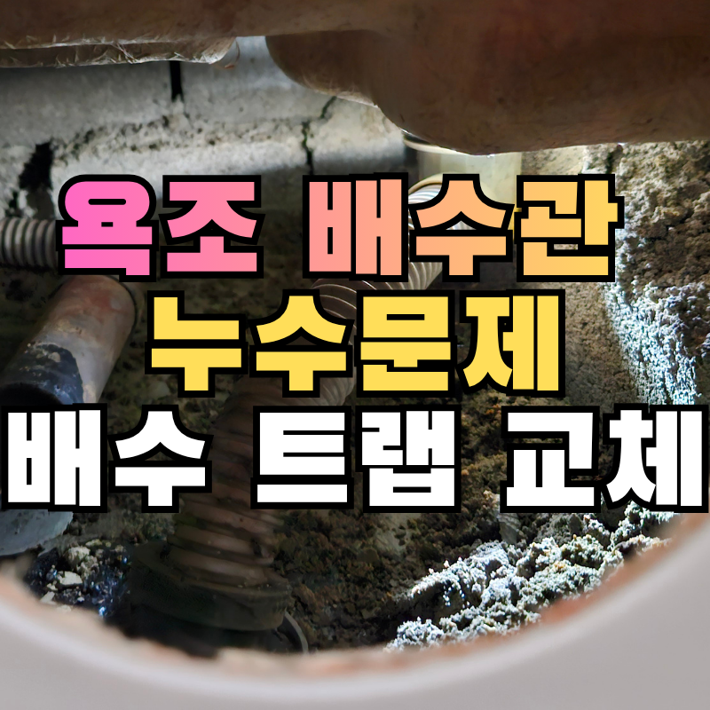 대구 욕조배수구 누수, 욕조 철거 없이 배수관 트랩 교체한 방법