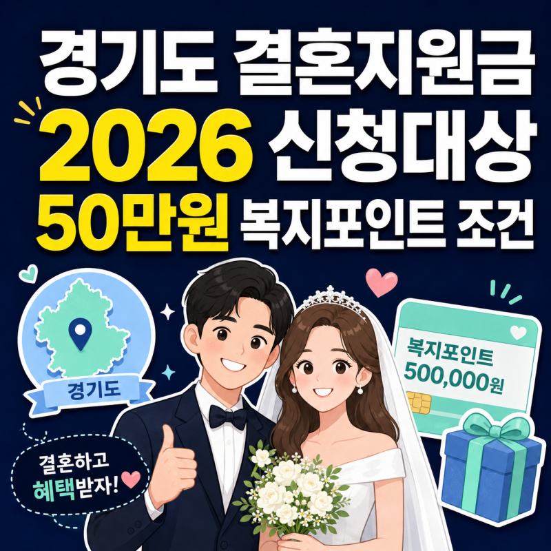 경기도 결혼지원금 2026 신청대상과 50만원 복지포인트 조건