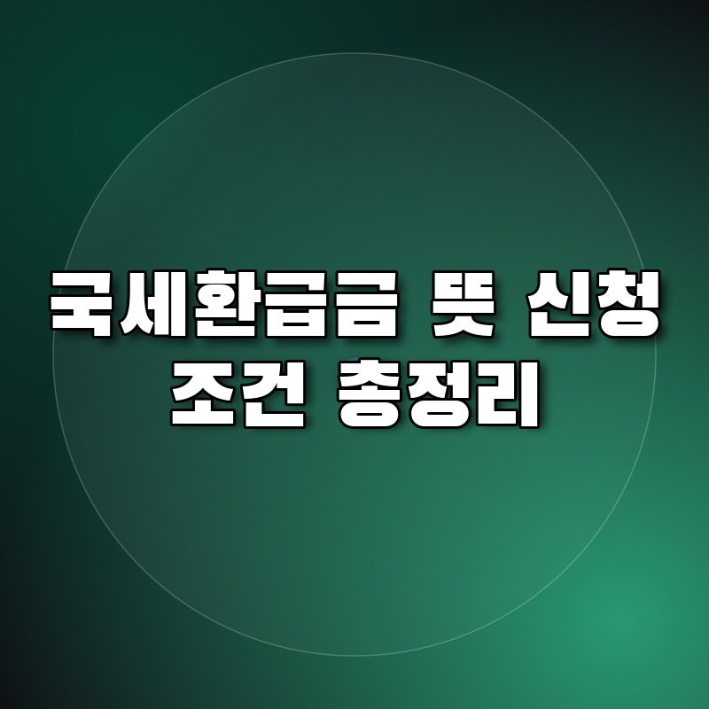 5년간 유효 국세 환급금 뜻과 계좌로 들어오게 신청 절차