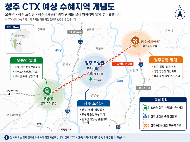 청주 CTX 정차역 6곳 밑그림｜충청권 광역급행철도 사업·부동산 영향·수혜지역 분석