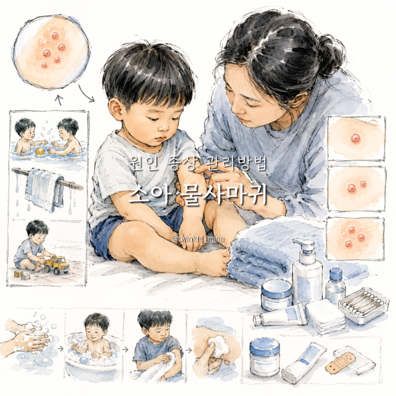 아기 유아 소아 물사마귀 원인 증상 관리방법
