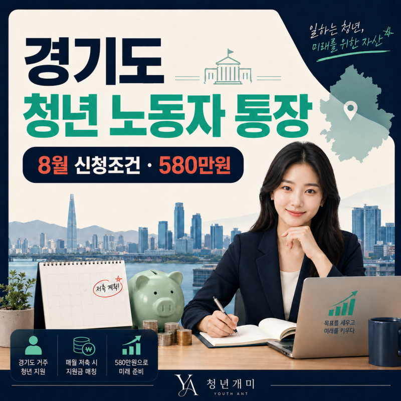 2026 경기도 청년 노동자 통장 8월 신청조건 580만원 계산