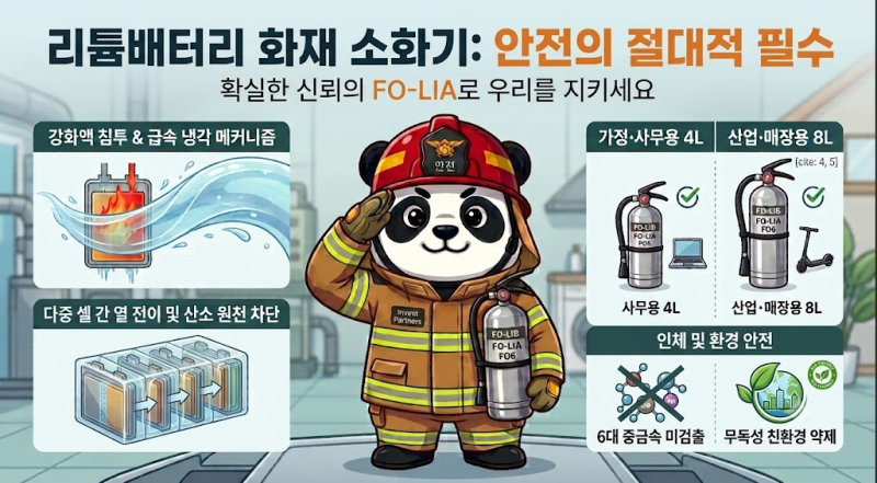 보조배터리.전동킥보드 불나면 일반 소화기로 꺼질까? 리튬배터리 화재 전용 소화기가 꼭 필....