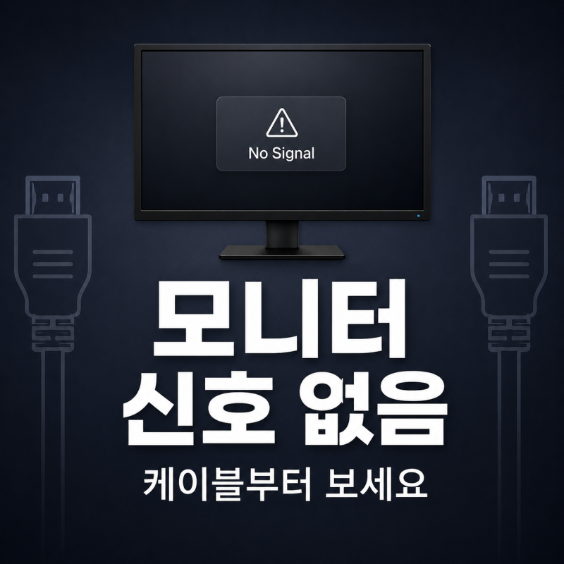 "컴퓨터 모니터가 안켜져요" 신호없음 HDMI 케이블부터 보는 순서