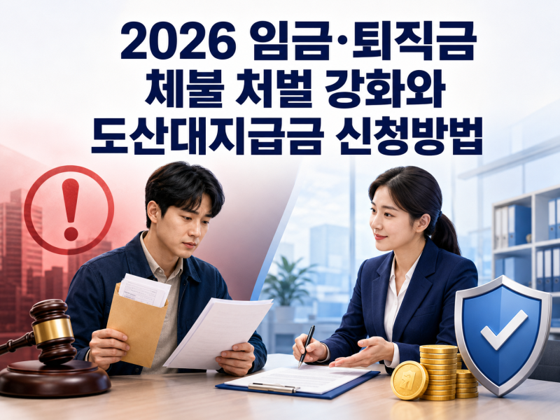 2026 임금·퇴직금 체불 처벌 강화와 도산대지급금 신청방법