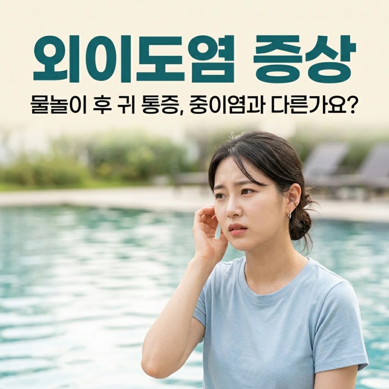 외이도염 증상과 물놀이 후 귀 통증, 중이염과 구분법