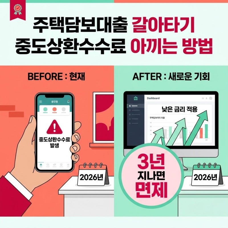 "이건 진짜 몰랐네" 주택담보대출 갈아타기 중도상환수수료 아끼는 방법, 2026년 달라진 기준 ....