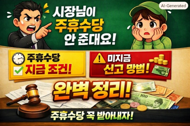 사장님이 주휴수당 안 준대요" 주휴수당 조건 및 미지급 신고 방법 완벽 정리!